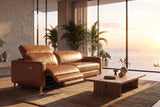 Elodie Distressed Italian Aniline Leather Dual Recliner Sofa