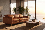 Elodie Distressed Italian Aniline Leather Dual Recliner Sofa