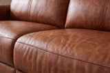 Elodie Distressed Italian Aniline Leather Dual Recliner Sofa