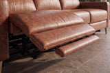 Elodie Distressed Italian Aniline Leather Dual Recliner Sofa