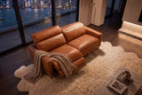 Elodie Distressed Italian Aniline Leather Dual Recliner Sofa