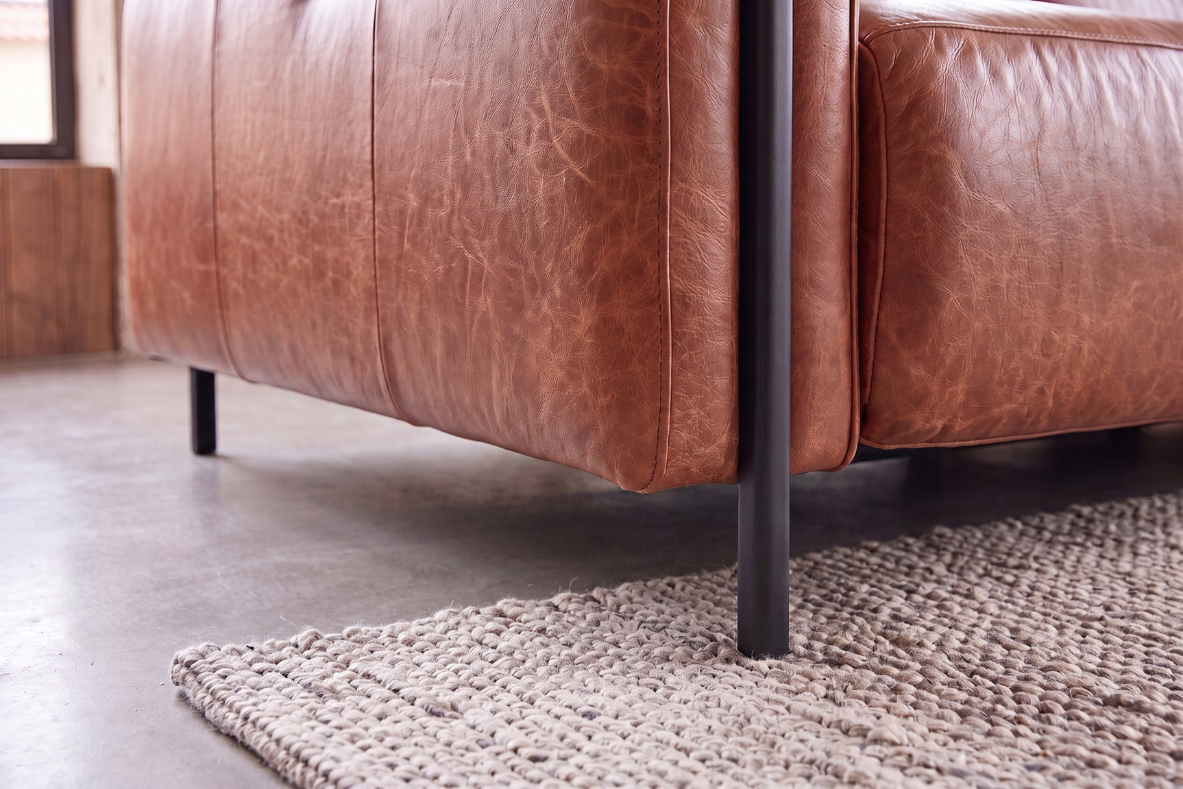 Octavia Distressed Italian Aniline Leather Reclining Corner Sectional Sofa
