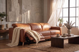 Elodie Distressed Italian Aniline Leather Dual Recliner Sofa