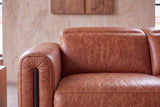 Octavia Distressed Italian Aniline Leather Reclining Corner Sectional Sofa