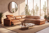 Clara Distressed Leather Recliner Sectional Sofa