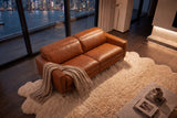 Elodie Distressed Italian Aniline Leather Dual Recliner Sofa