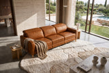 Elodie Distressed Italian Aniline Leather Dual Recliner Sofa