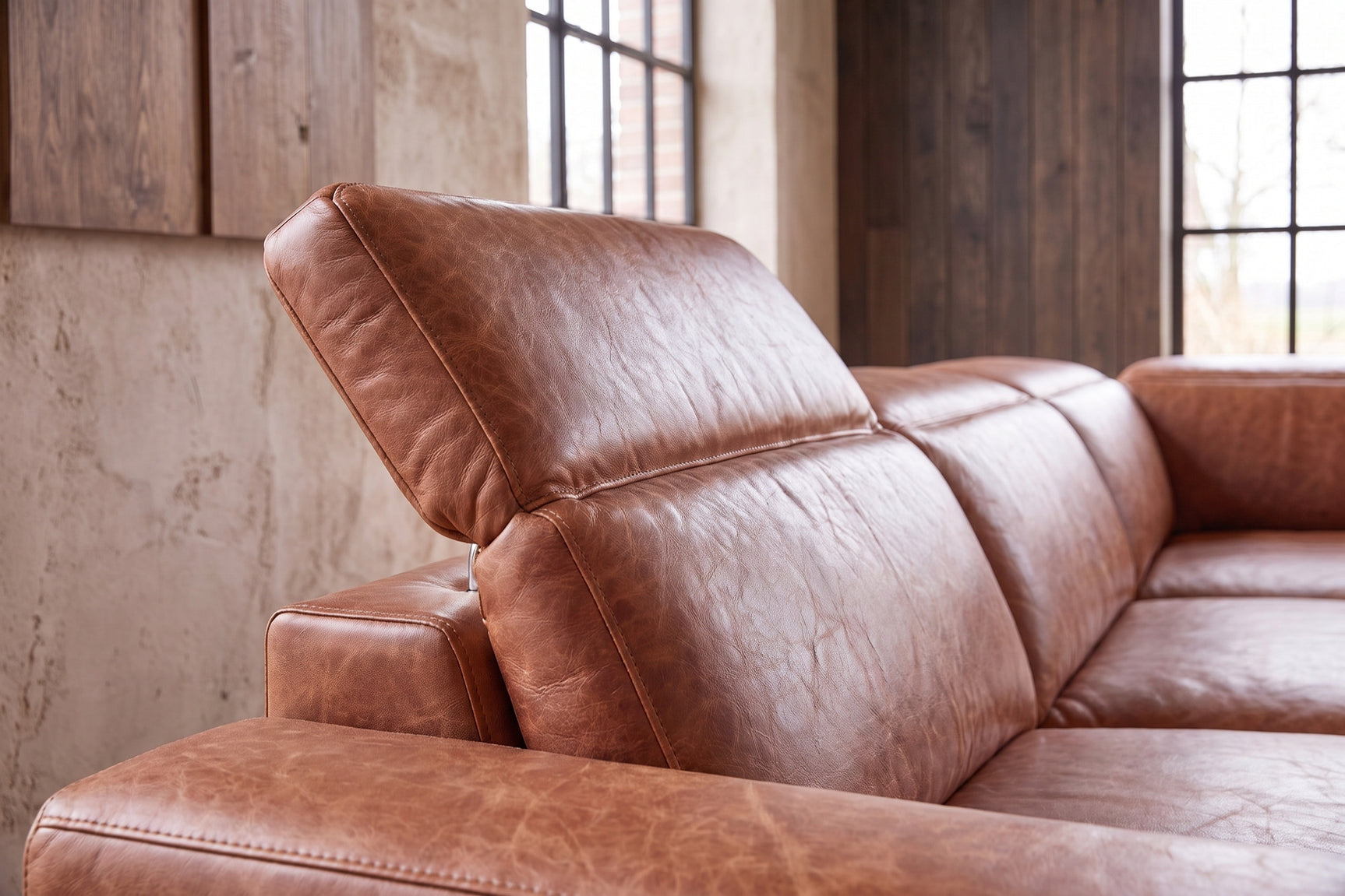 Valentina Distressed Leather Recliner Sofa