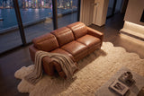 Elodie Distressed Italian Aniline Leather Dual Recliner Sofa