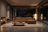 Emery Distressed Italian Aniline Leather Recliner Sectional Sofa