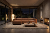 Emery Distressed Italian Aniline Leather Recliner Sectional Sofa