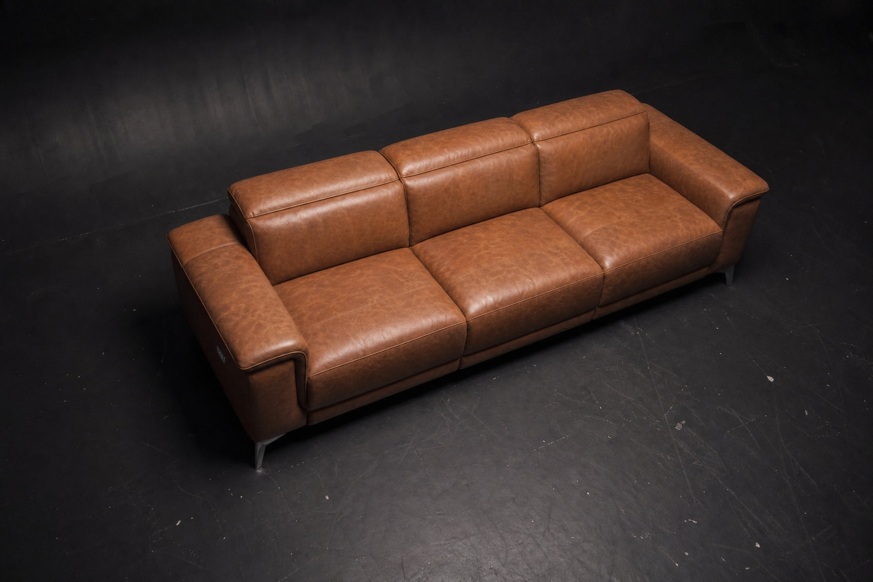 Valencia Pista Distressed Leather Reclining Sofa