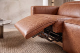 Emery Distressed Italian Aniline Leather Recliner Sectional Sofa