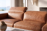Emery Distressed Italian Aniline Leather Recliner Sectional Sofa