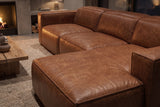 Emery Distressed Italian Aniline Leather Recliner Sectional Sofa
