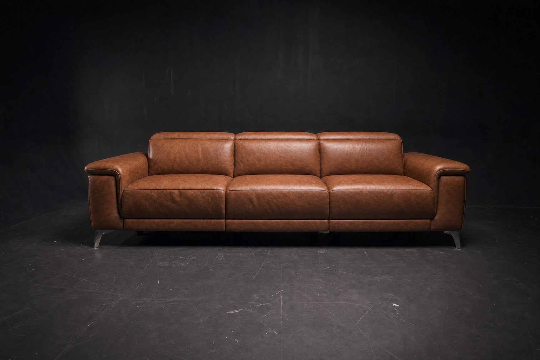 Valencia Pista Distressed Leather Reclining Sofa