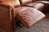 Octavia Distressed Italian Aniline Leather Reclining Corner Sectional Sofa