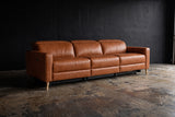 Elodie Distressed Italian Aniline Leather Dual Recliner Sofa