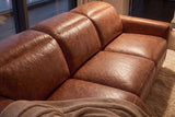 Elodie Distressed Italian Aniline Leather Dual Recliner Sofa