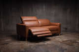 Elodie Distressed Italian Aniline Leather Dual Recliner Sofa