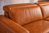 Elodie Distressed Italian Aniline Leather Dual Recliner Sofa