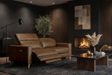 Elodie dual Recliner Sofa in distressed Italian aniline leather