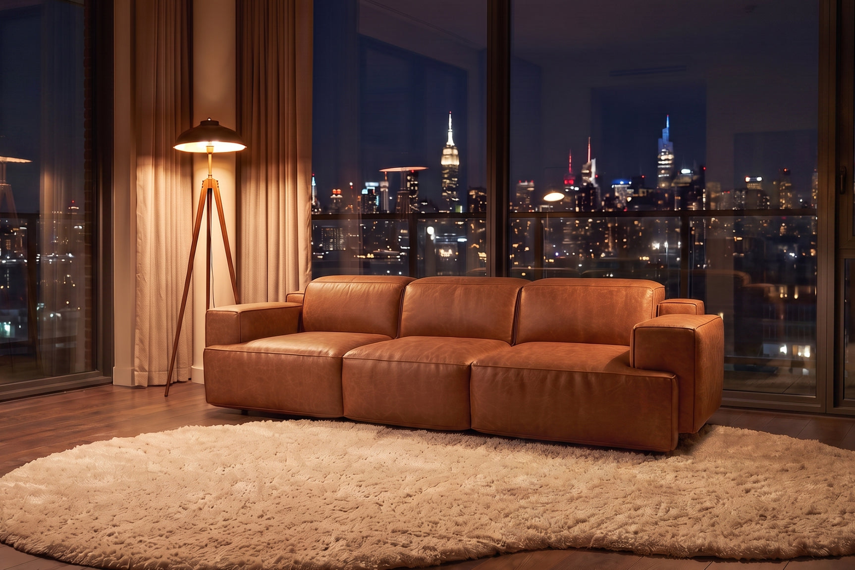 Valentina Distressed Leather Recliner Sofa