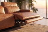 Melania Distressed Leather Recliner Sofa