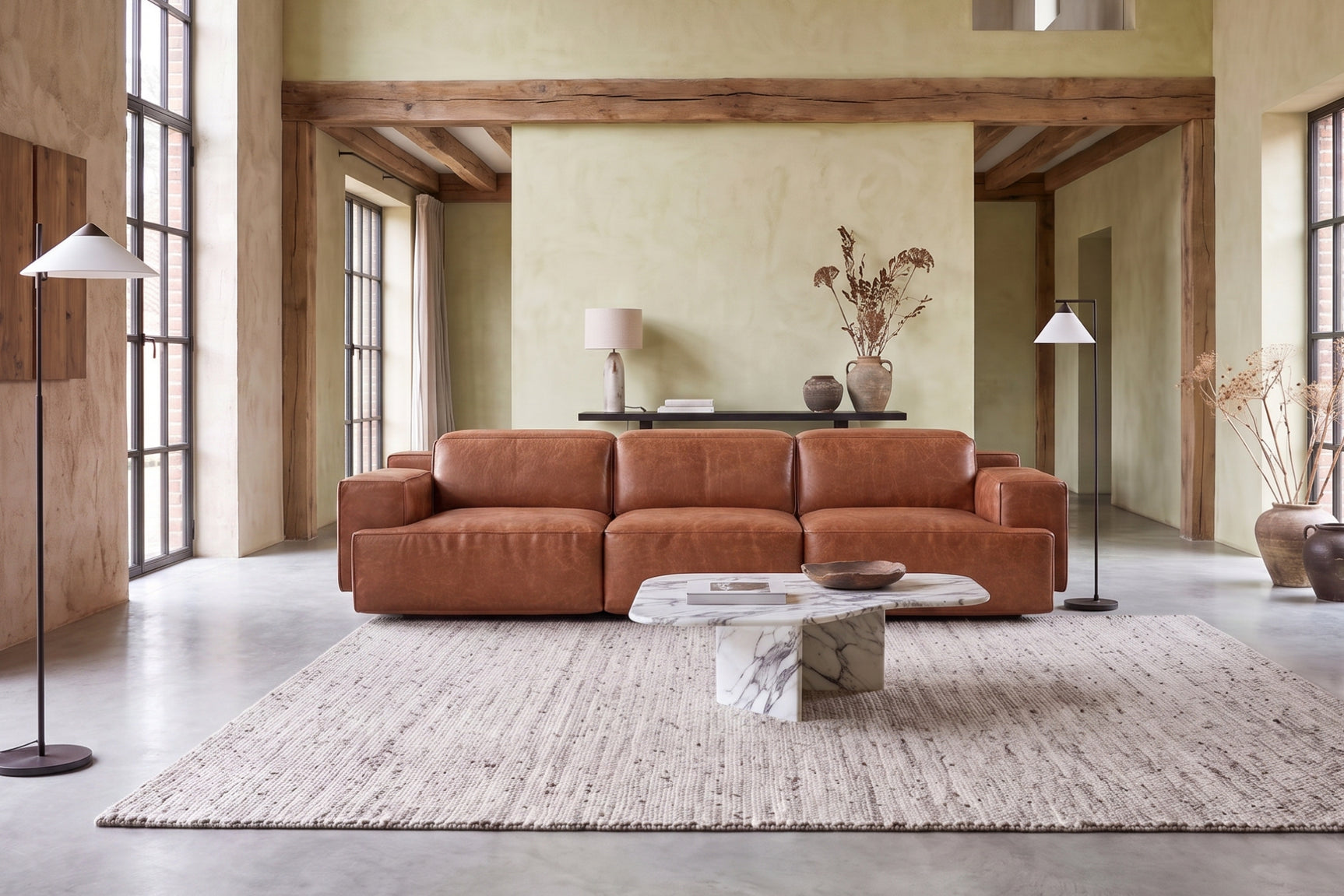 Valentina Distressed Leather Recliner Sofa