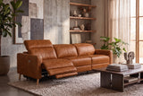 Elodie Distressed Italian Aniline Leather Dual Recliner Sofa