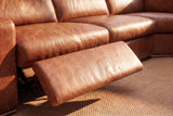 Clara Distressed Leather Recliner Sectional Sofa