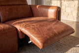 Octavia Distressed Italian Aniline Leather Reclining Corner Sectional Sofa