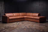 Clara Distressed Leather Recliner Sectional Sofa