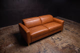 Elodie Distressed Italian Aniline Leather Dual Recliner Sofa