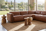 Octavia Distressed Italian Aniline Leather Reclining Corner Sectional Sofa