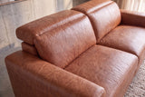 Elodie Distressed Italian Aniline Leather Dual Recliner Sofa