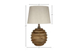 Linden table lamp dimensions: 15 in wide and 24 in high