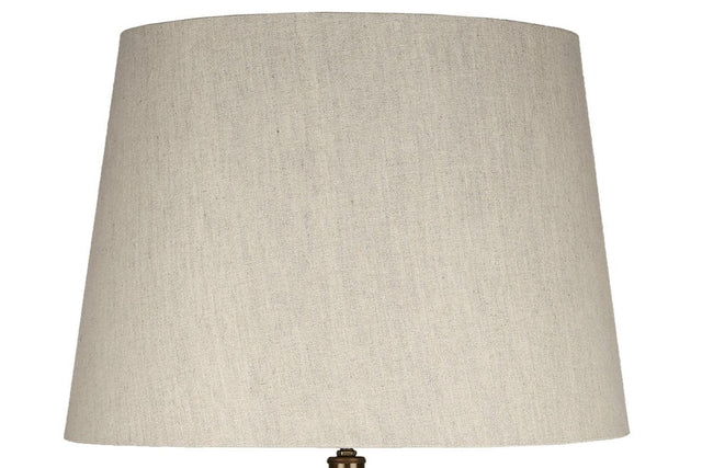 Linden Mango Wood Table Lamp with Cotton Shade - Tapered Cotton Shade
