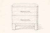 Pencil drawing of the Lodi nightstand traced from the front view