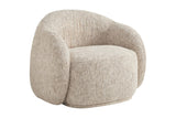 Lowell bucket accent chair in multi-tone beige textured fabric, three-quarter view