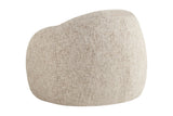 Lowell beige accent chair from behind at an angle, showing its cloud-like shape