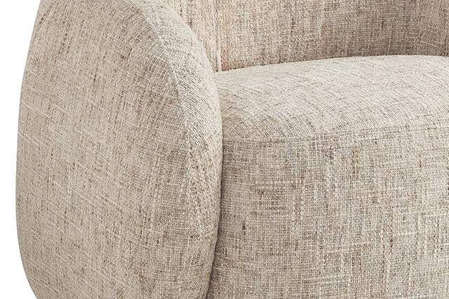 Lowell Textured Fabric Bucket Accent Chair - Cloud-Like Rounded Arms