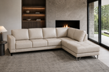 Lucien bisque leather sectional left bumper, Italian Nappa leather detail