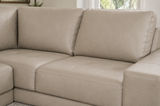 Lucien bisque leather sectional right configuration, low-profile contemporary design