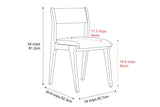 Lucrezia dining chair dimensions: 18 in wide, 20.6 in deep, 32 in high, seat height 19.6 in, seat depth 17.3 in