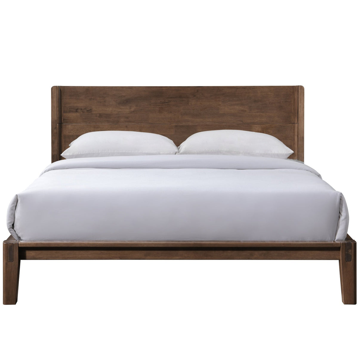 Luna Solid Oak Wood Tool Free Double Bed - Walnut