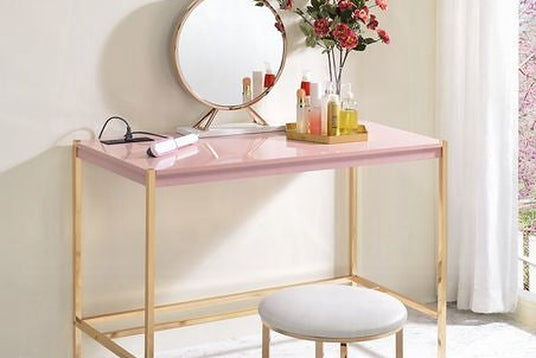 Pink Gloss Vanity Desk