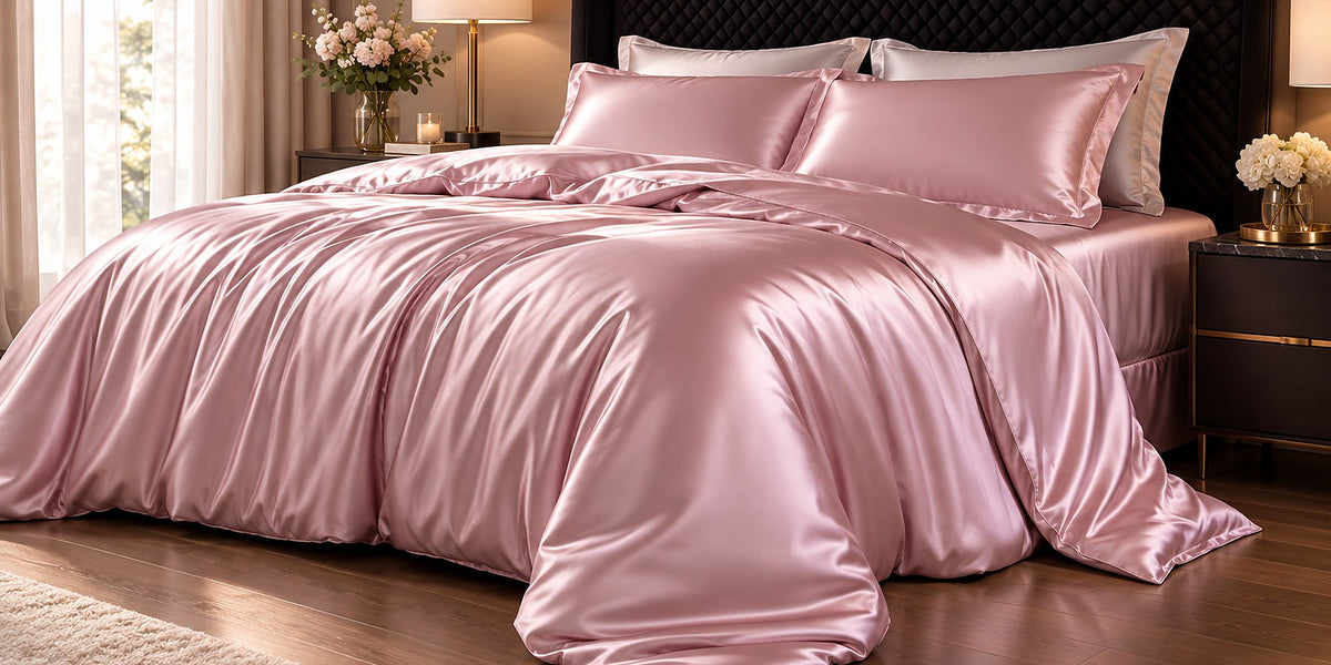 Lustre Luxe Elegant Duvet Set - Fairy Pink