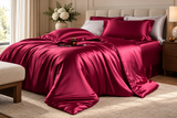 Lustre Luxe Elegant Duvet Set - Wine Red