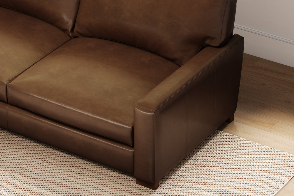Valencia Luton Leather Sofa, Three Seats, Lipari Choco